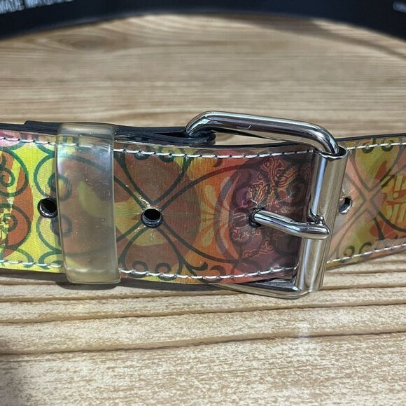 Holographic Belt Women Sz Large Peace Rock N Roll Eco Love Hippie Boho‎ Chic ‘76 - Picture 5 of 16